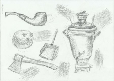 Зарисовки бытовых предметов
