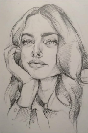 Эскиз портрета карандашом