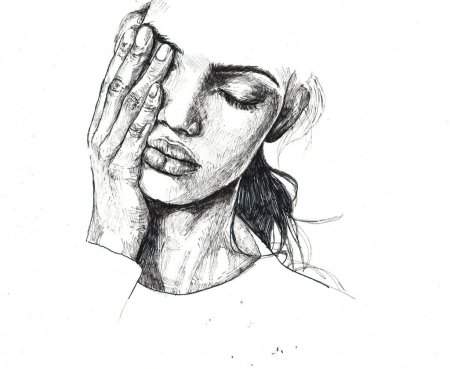 Наброски портретов ручкой