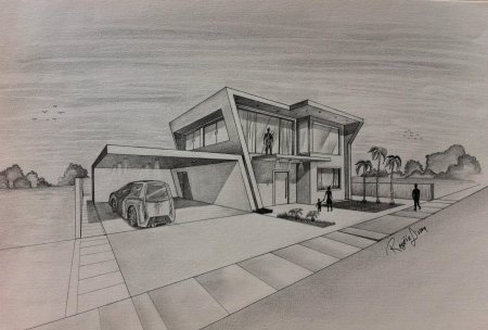 Эскиз современного здания
