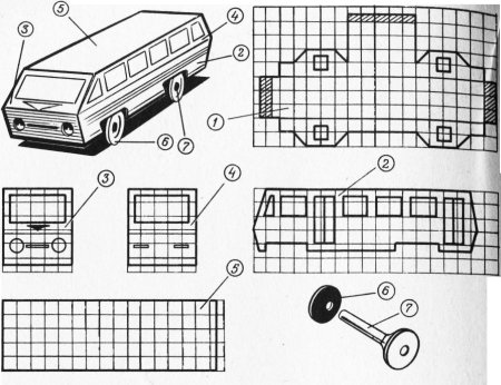 Чертеж машинки из картона
