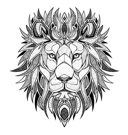 Тату голова Льва