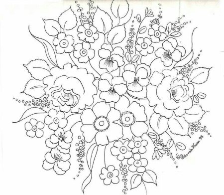 Жостовский букет раскраска