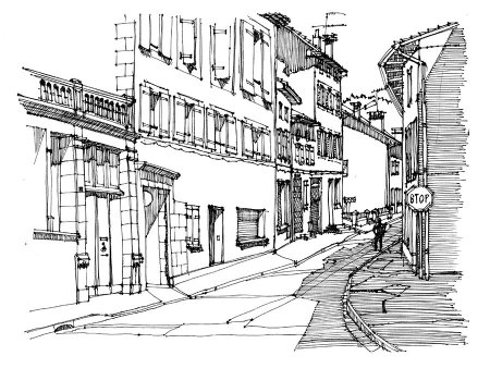 Скетч перспектива архитектура Графика карандаш