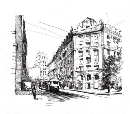 Городской пейзаж Графика