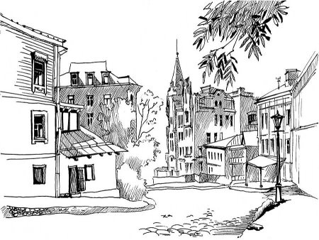 Графический городской пейзаж