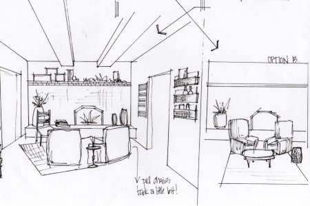 Эскиз детали интерьера