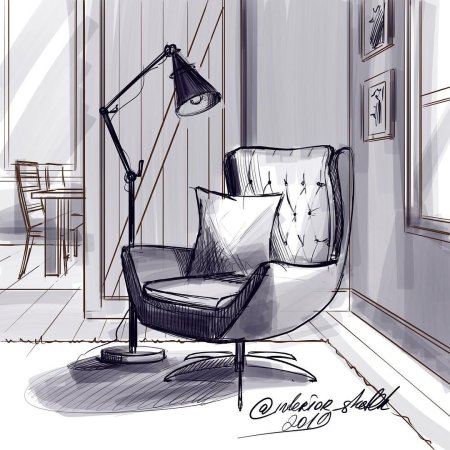Зарисовки предметов интерьера