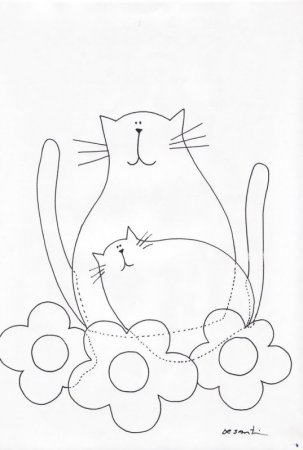 Шаблон цветов для аппликации