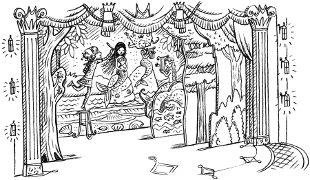Раскраска сцена театра