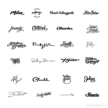 Эскизы татуировок надписи