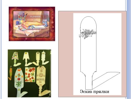 Эскиз росписи прялки