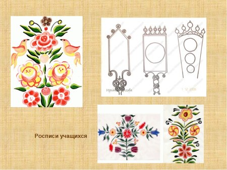 Эскиз росписи прялки