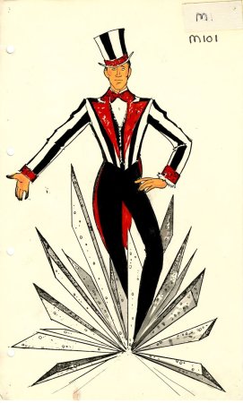 Эскиз театрального костюма клоуна