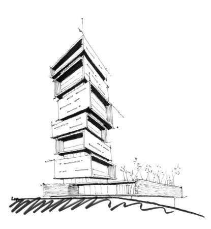 Эскиз архитектурного здания