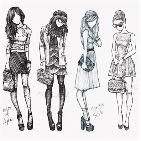 Девушки для зарисовки одежды
