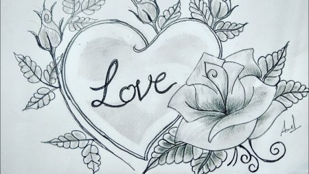 Сердце рисунок карандашом красиво