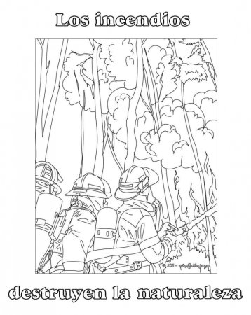 Пожар в лесу раскраска