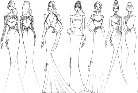 Платье рисунок карандашом