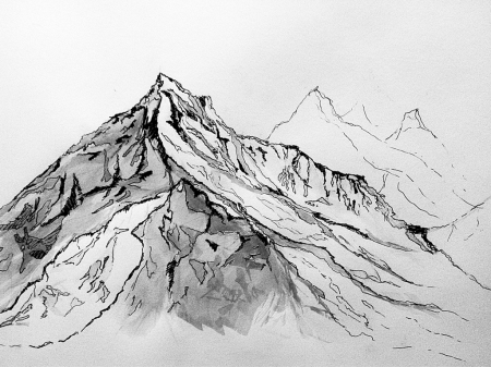 Горы карандашом