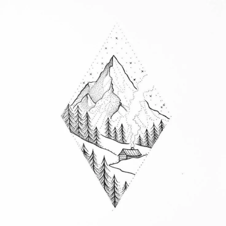 Горы тату эскизы