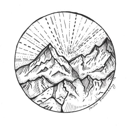 Рисунок гор в круге