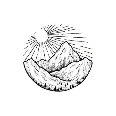 Горы в кругу эскиз