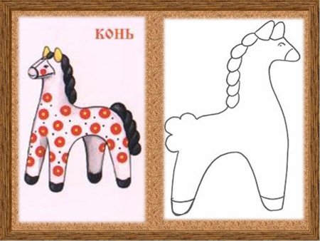 Дымковская игрушка пошаговый рисунок