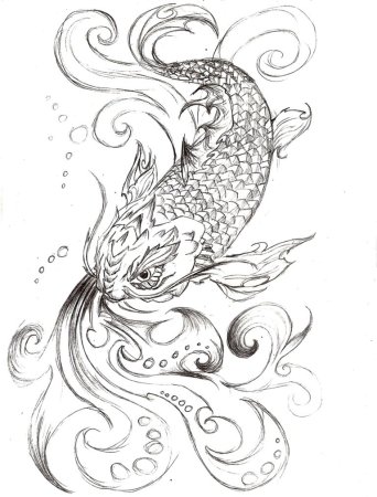 Японский Карп раскраска