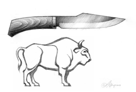 Нож рисунок