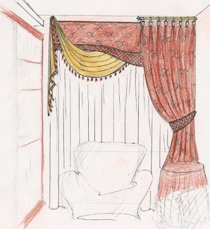 Эскизы штор для гостиной