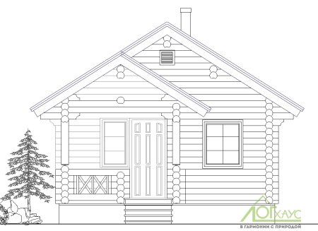 Бревенчатый дом эскиз