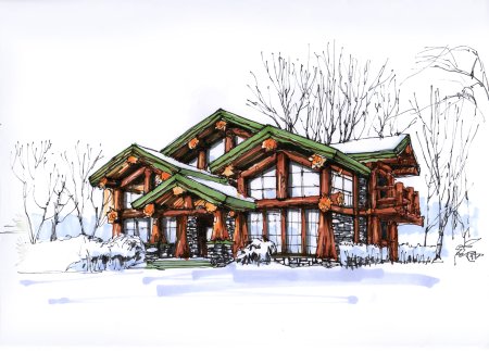 Эскизный проект деревянного дома