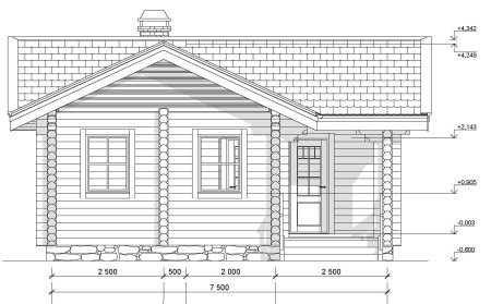 Чертеж сруба бани