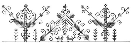 Эскиз фрагмента народной вышивки