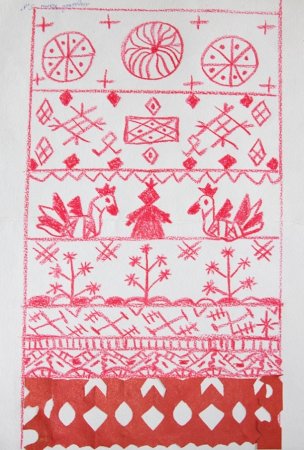 Узоры на старинном полотенце