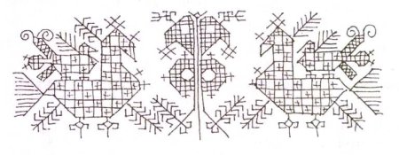 Эскиз по мотивам народной вышивки