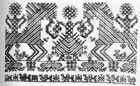 Русская народная вышивка птица