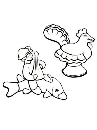 Дымковская игрушка петушок раскраска