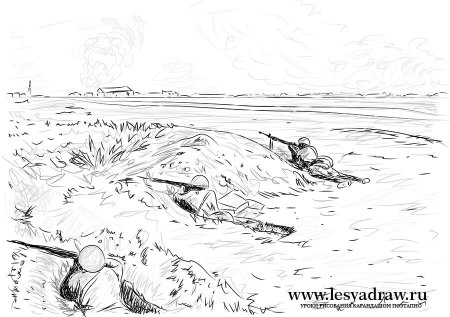 Рисунок на тему война карандашом