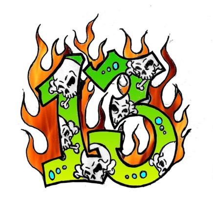 Цифра 13 красивая