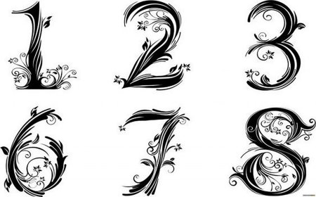 Цифры с завитками