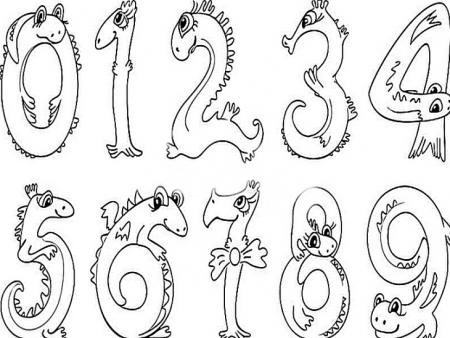 Веселые цифры: раскраска