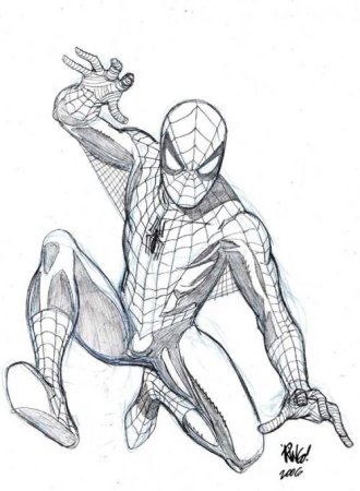 Человек паук набросок