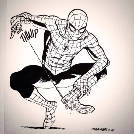 Человек паук лайн арт