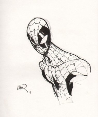 Человек паук арт фломастерами