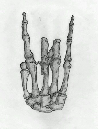 Эскиз тату кисть скелета