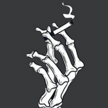 Рука скелета с сигаретой