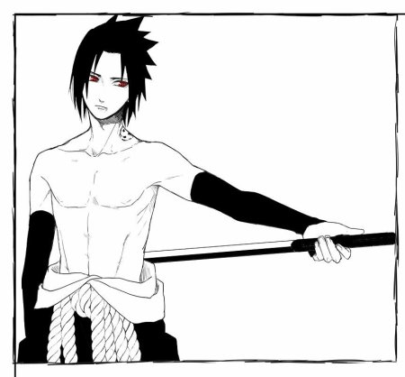 Саске Учиха для срисовки