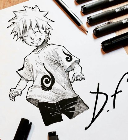 Рисунки из Наруто Саске фломастерами
